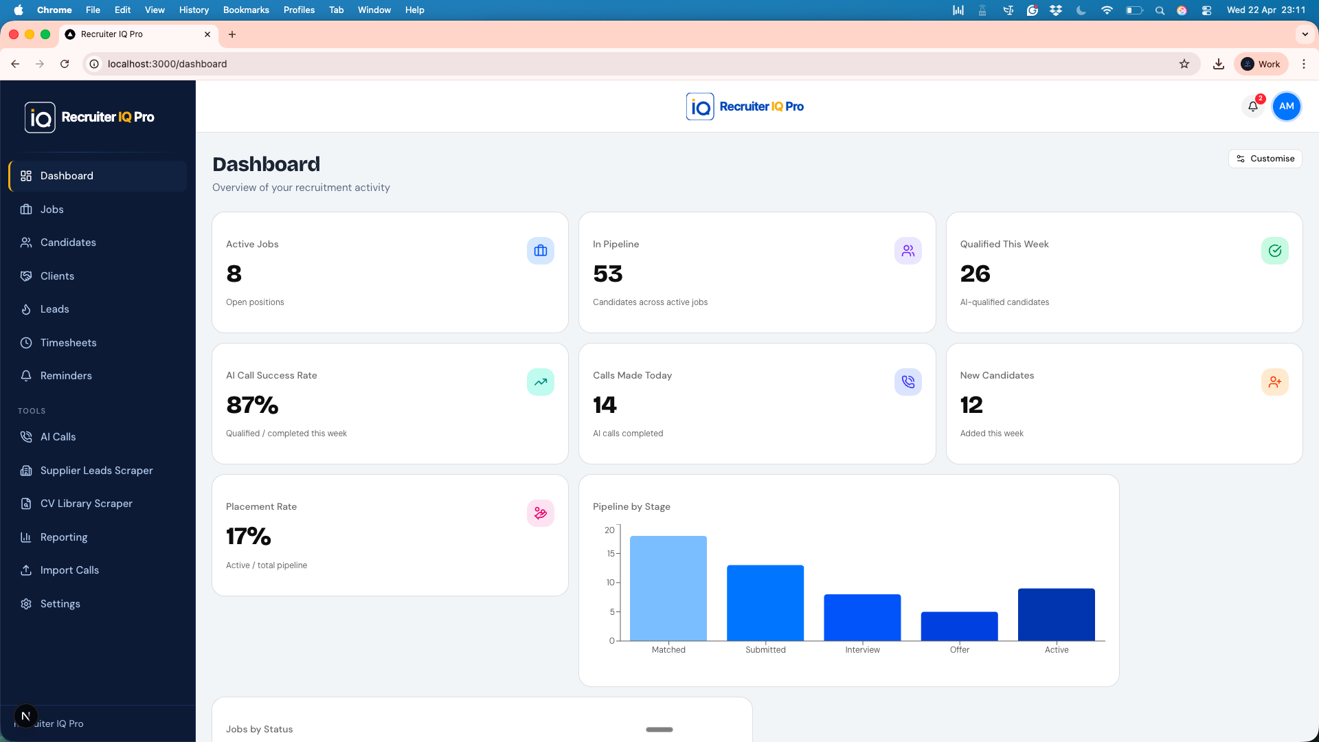 Recruiter IQ Pro dashboard